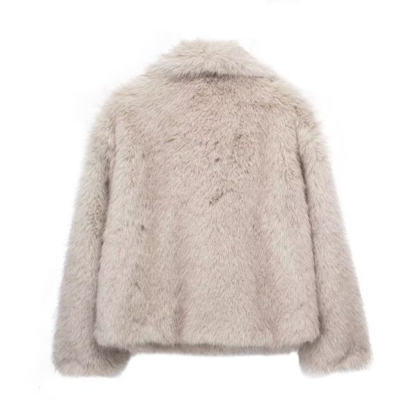 Winter Plush Coat Fashion Thicken Lapel Outwear Casual Long Sleeve Tops Womens Clothing - Image 7